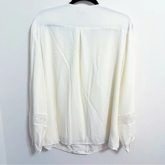 Chico's White Lace Detail Blouse - Picture 5 of 12